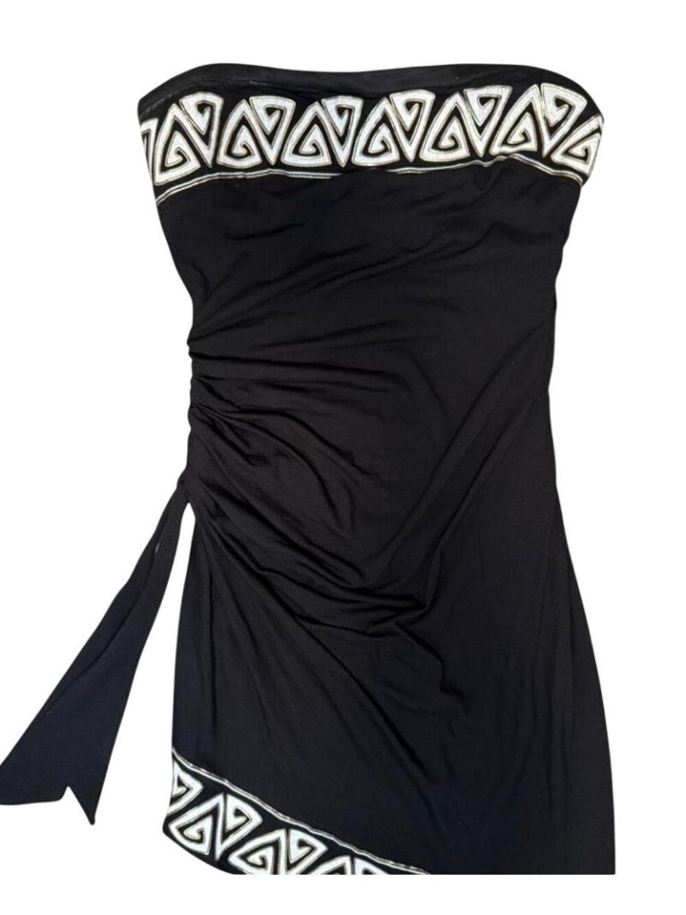 Vintage Y2K Cache Strapless Mini Dress 6 Bodycon Sexy 90s Greek Mod Retro Chic